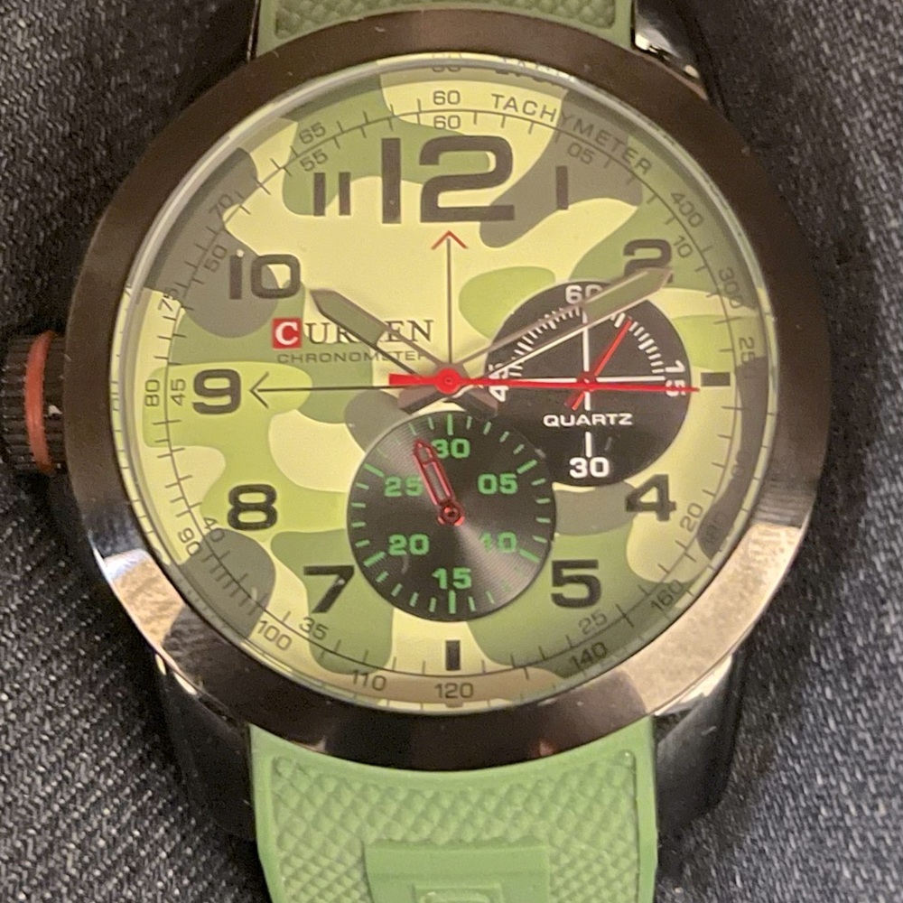Men’s Watch, Military Green Camouflage